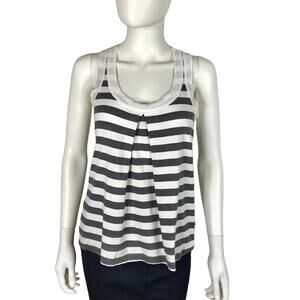 Equinox NWT Athletic Racer Back Tank Top Grey & White